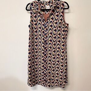 CAbi Multicolor Heart Pattern Midi Dress